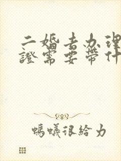 二婚去办理结婚证需要带什么证件