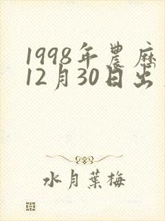 1998年农历12月30日出生人的命运