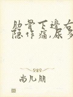 肋骨下边右侧隐隐作痛,尿多封面