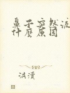 鼻子突然流出血什么原因