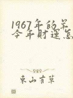 1967年的羊今年财运怎么样
