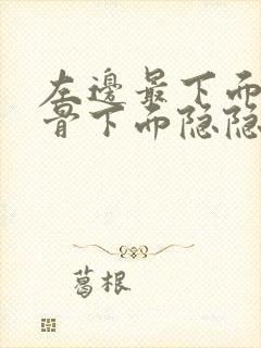 左边最下面的肋骨下面隐隐作痛封面