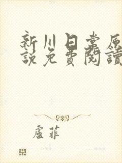 新川日常原著小说免费阅读