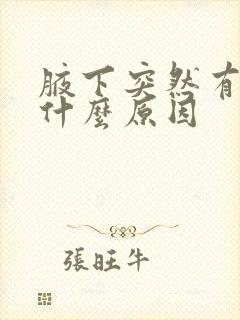 腋下突然有异味什么原因封面