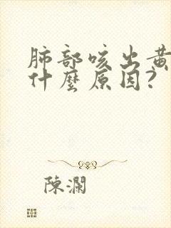 肺部咳出黄痰是什么原因?