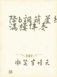 降b调葫芦丝花满楼伴奏封面