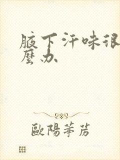 腋下汗味很重怎么办