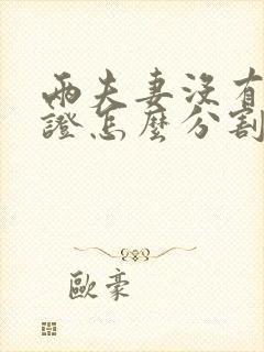 两夫妻没有结婚证怎么分割财产