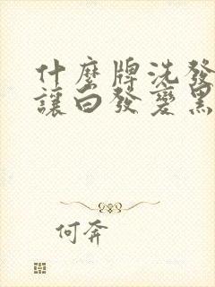 什么牌洗发水能让白发变黑