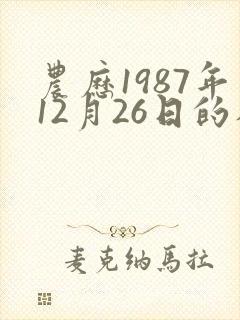 农历1987年12月26日的八字