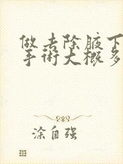 做去除腋下异味手术大概多少钱封面