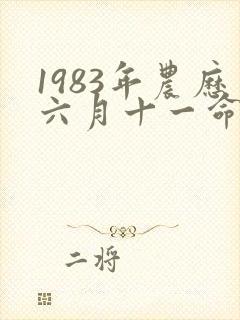 1983年农历六月十一命运如何