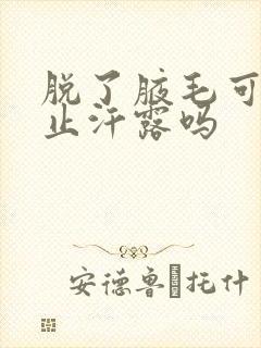 脱了腋毛可以用止汗露吗