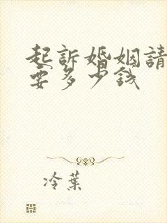 起诉婚姻请律师要多少钱