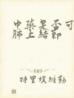 中药是否可消除肺上结节