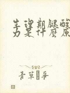 生理期腿酸软无力是什么原因封面