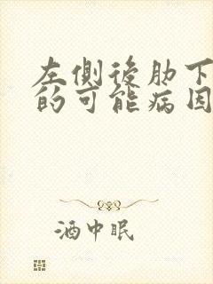 左侧后肋下疼痛的可能病因