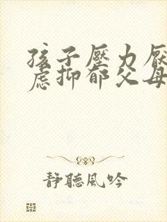 孩子压力厌学焦虑抑郁父母怎么办封面