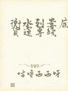 衡水到娄底物流货运专线封面