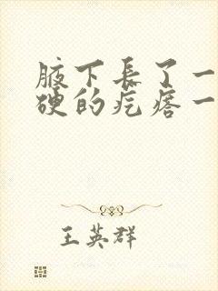 腋下长了一个硬硬的疙瘩一碰就疼封面