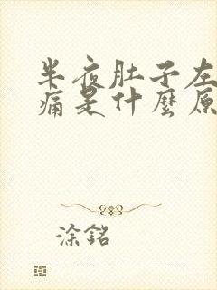 半夜肚子左侧疼痛是什么原因引起的