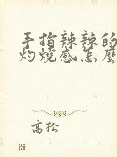 手指辣辣的有种灼烧感怎么办封面