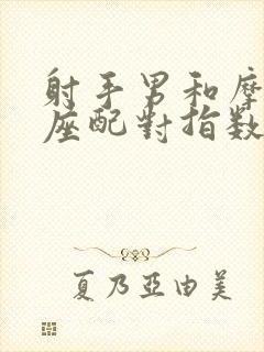 射手男和摩羯女座配对指数