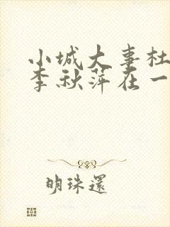 小城大事杜涛和李秋萍在一起了吗封面