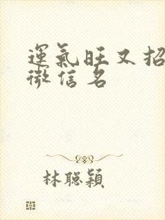 运气旺又招财的微信名