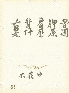 右背肩胛骨缝疼是什么原因