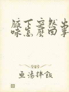 腋下突然出现异味怎么回事封面