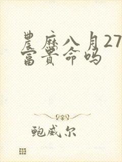 农历八月27是富贵命吗封面