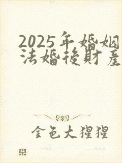 2025年婚姻法婚后财产如何分配