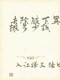 去除腋下异味大概多少钱