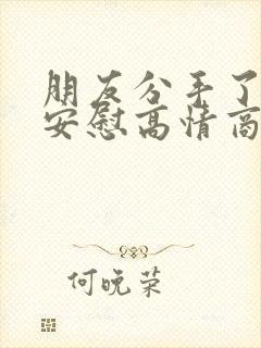 朋友分手了怎么安慰高情商