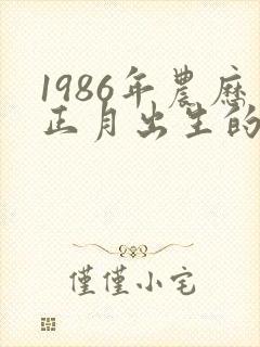 1986年农历正月出生的人命运如何