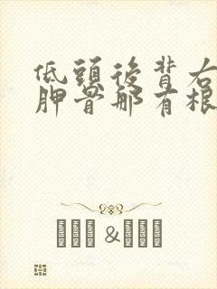 低头后背右边肩胛骨那有根筋很痛