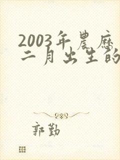 2003年农历二月出生的男孩命运