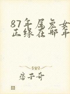 87年属兔女的正缘在哪年封面