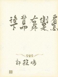 后背右侧肩胛骨下面疼是怎么回事女性