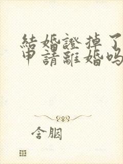 结婚证掉了可以申请离婚吗封面