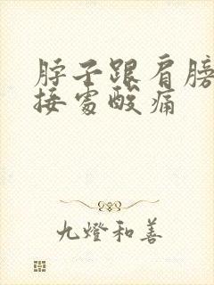 脖子跟肩膀的连接处酸痛