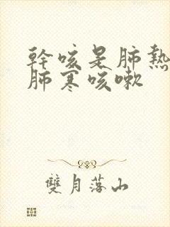 干咳是肺热还是肺寒咳嗽封面