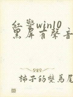 红警win10黑屏有声音