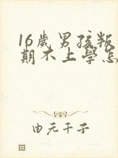 16岁男孩叛逆期不上学怎么办封面