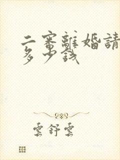 二审离婚请律师多少钱