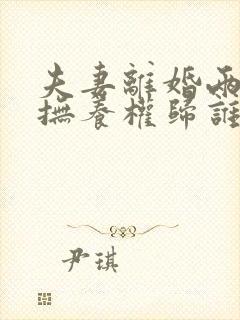 夫妻离婚两孩子抚养权归谁