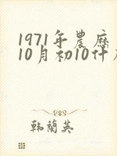 1971年农历10月初10什么命