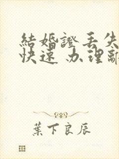 结婚证丢失了 快速 办理离婚手续