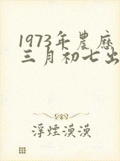 1973年农历三月初七出生的 命运